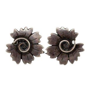 Georg Jensen Sterling Silver Malinowski Screw Back Earrings #102